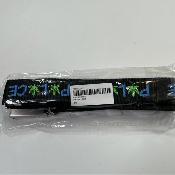 Palace Spellout W Pot Leaf Black Adjustable Belt 420 Friendly - Picture 8 of 8